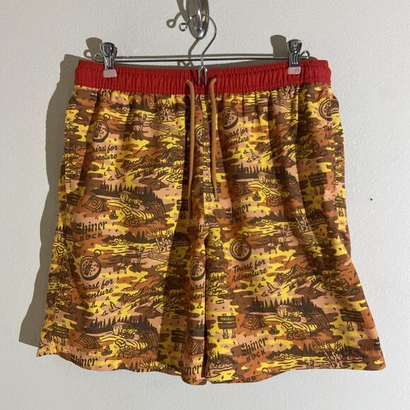Magellan x Shiner Bock Beer Mens Swim Trunks Shorts Camouflage Camp Bottoms Med - Picture 1 of 11